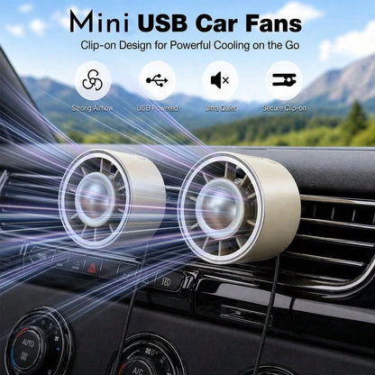 YAIUZGOO Portable USB Car Air Vent Fan With Hook Clip- 360° Rotating Mini Cooling Fan For SUV, Truck, Van And RV, Powerful Quiet Airflow, No Battery Required, Summer Car Accessory Gift