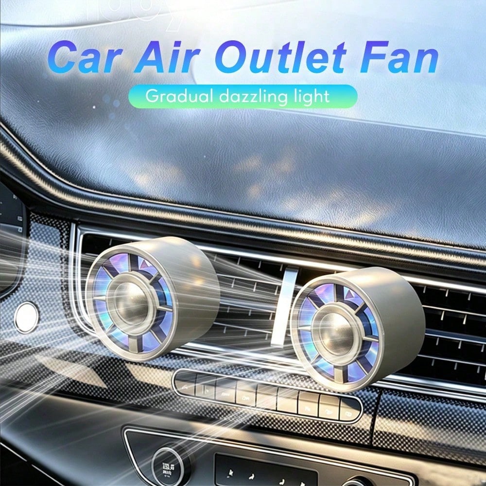 YAIUZGOO Portable USB Car Air Vent Fan With Hook Clip- 360° Rotating Mini Cooling Fan For SUV, Truck, Van And RV, Powerful Quiet Airflow, No Battery Required, Summer Car Accessory Gift