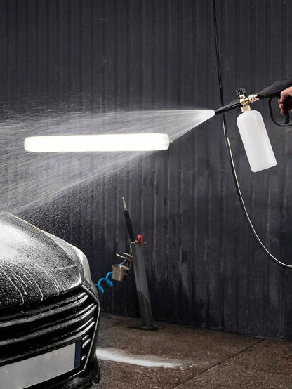 YAIUZGOO Short High Pressure Washer Gun With Foam Cannon, Includes 1/4" Quick Connector And 5 High Pressure Nozzles, 1000ml Foam Cannon, Auto Accessories, Suitable For Car, Home, Garden
