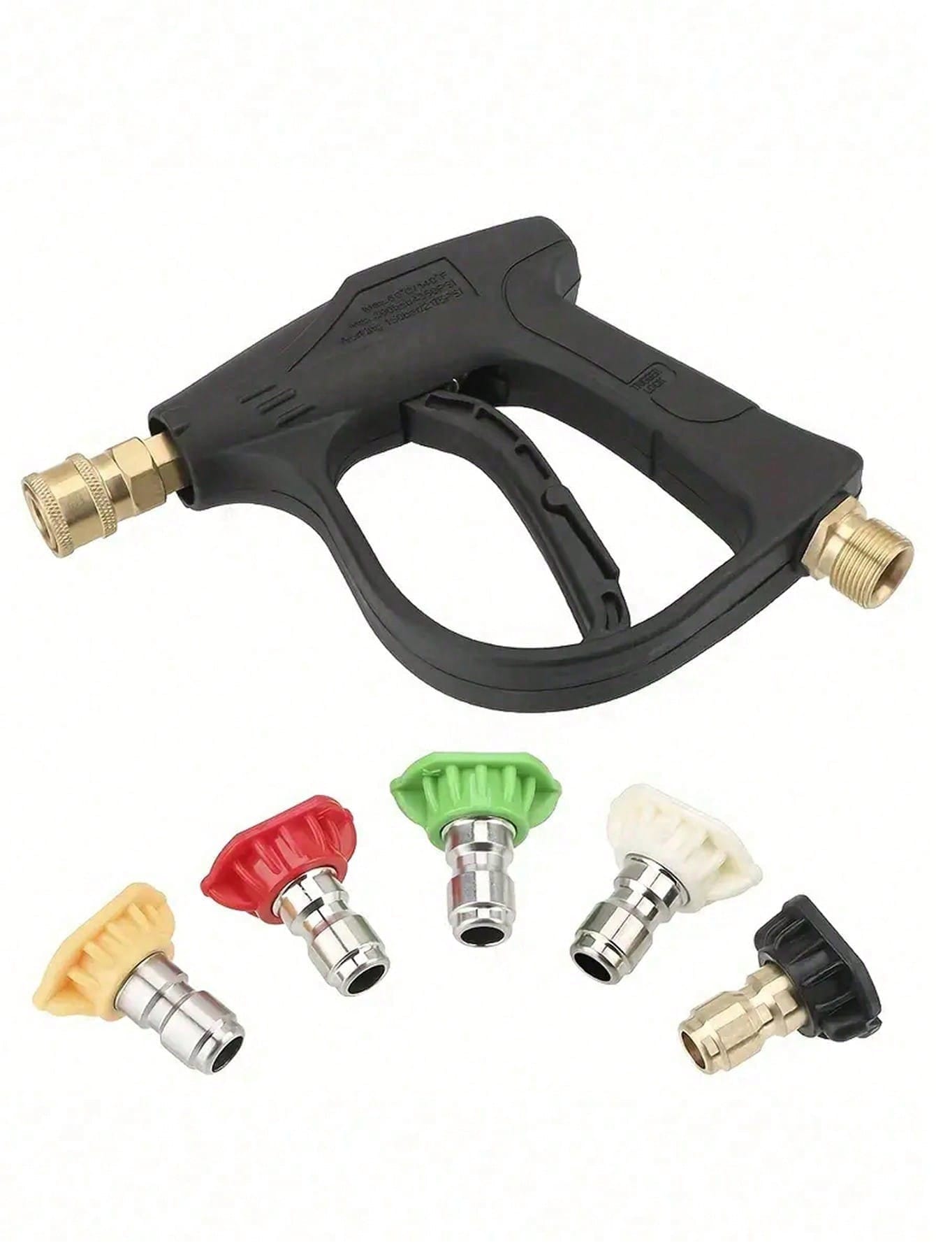 YAIUZGOO Short High Pressure Washer Gun With Foam Cannon, Includes 1/4" Quick Connector And 5 High Pressure Nozzles, 1000ml Foam Cannon, Auto Accessories, Suitable For Car, Home, Garden