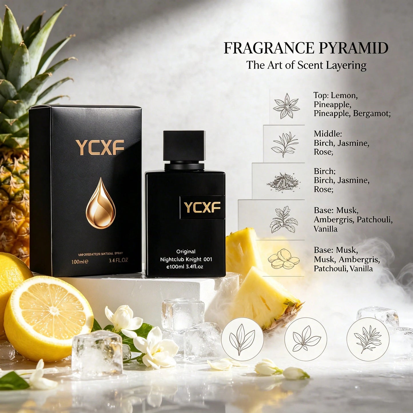 YCXF Luxurious Women's Perfume, Featuring An Elegant Floral Gourmand Scent, 3.38 Oz Large Capacity, Long-Lasting Fragrance For 8 Hours, Suitable For Daily Use Or Dates, Designed Specifically For Women