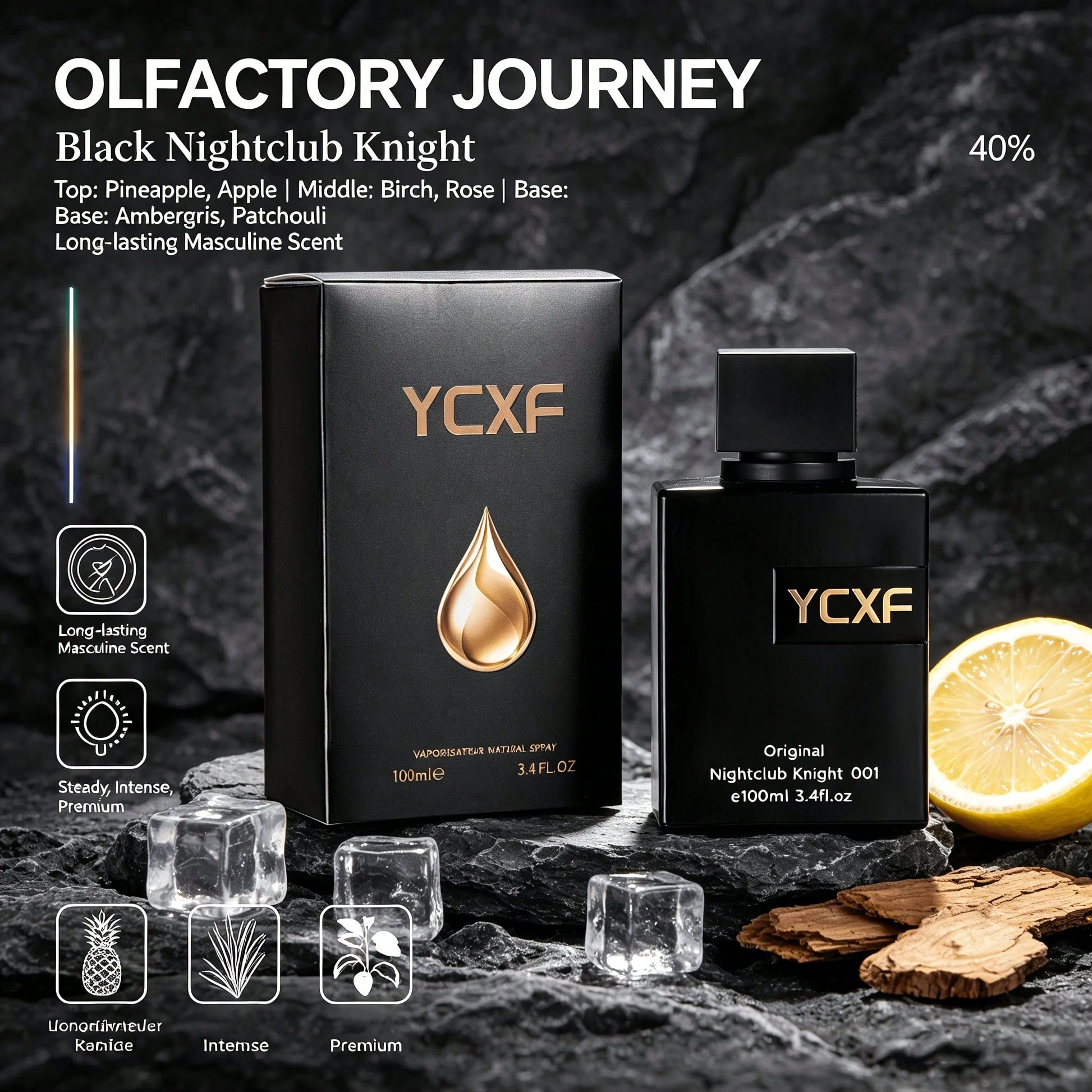 YCXF Party Carnival Perfume Set, Unisex, 3.38 Ounces, Pink Floral And Fruity Scent, For Women, Black Moringa Scent, For Men, Couple's Perfume Gift Set