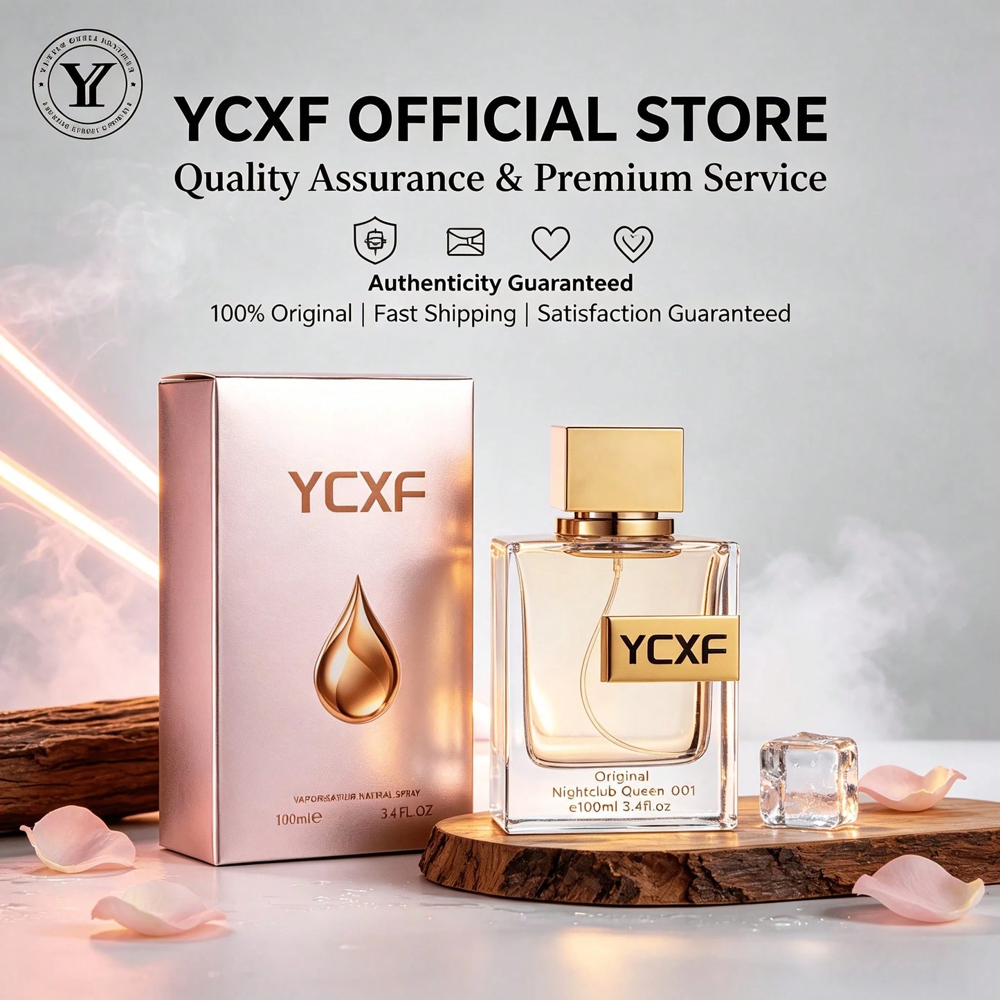 YCXF Party Carnival Perfume Set, Unisex, 3.38 Ounces, Pink Floral And Fruity Scent, For Women, Black Moringa Scent, For Men, Couple's Perfume Gift Set