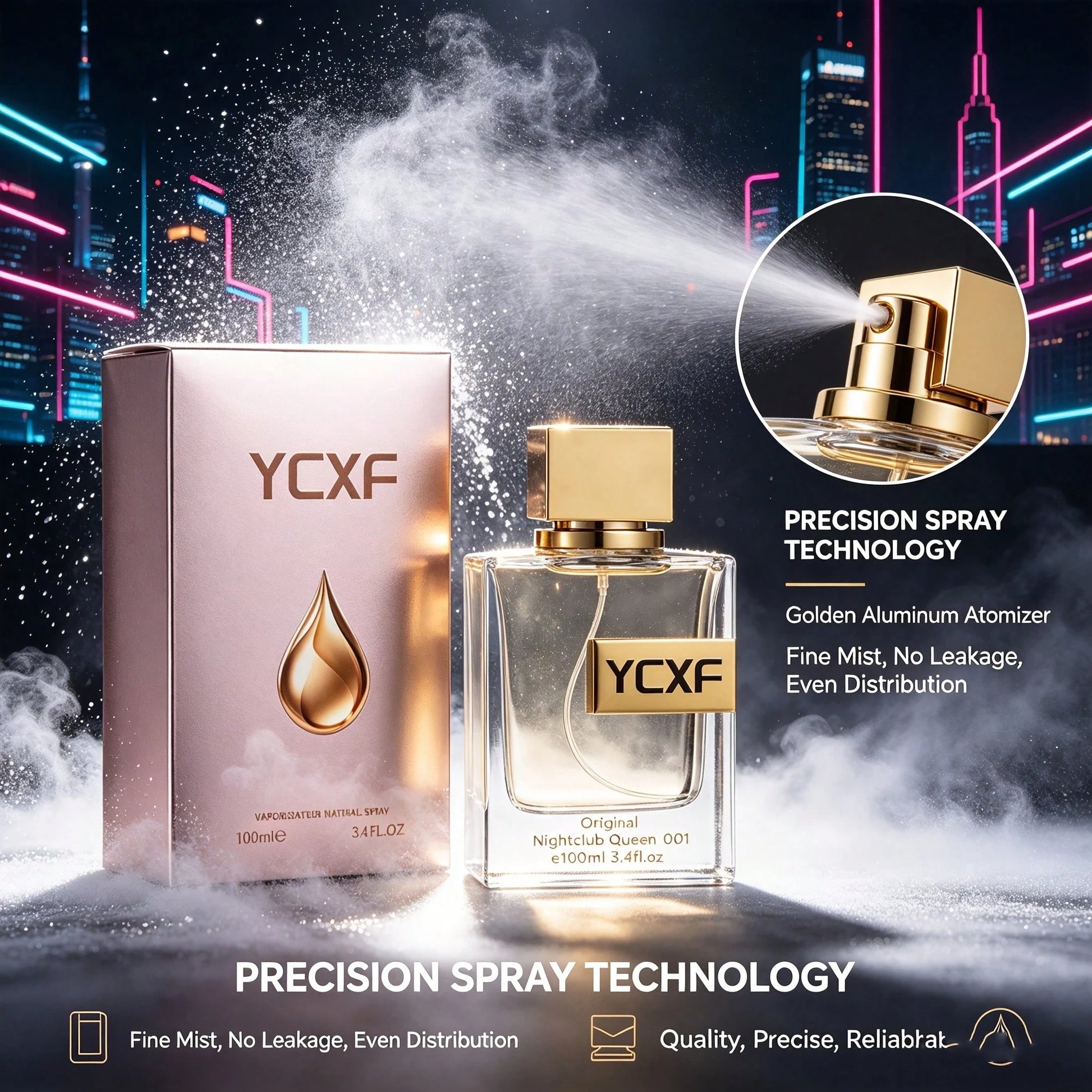 YCXF Party Carnival Perfume Set, Unisex, 3.38 Ounces, Pink Floral And Fruity Scent, For Women, Black Moringa Scent, For Men, Couple's Perfume Gift Set