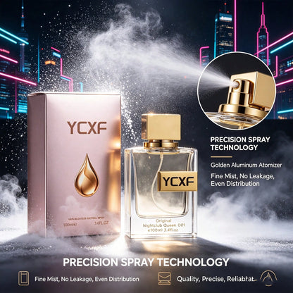 YCXF Party Carnival Perfume Set, Unisex, 3.38 Ounces, Pink Floral And Fruity Scent, For Women, Black Moringa Scent, For Men, Couple's Perfume Gift Set
