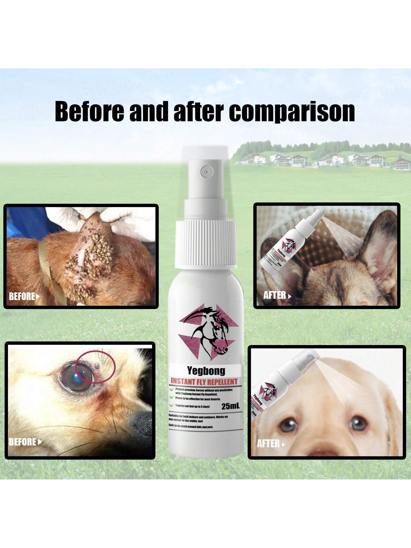 Yegbong Pet Insect Repellent Flea And Tick Repellent For Cats And Dogs External Use Anti-Itch Spray