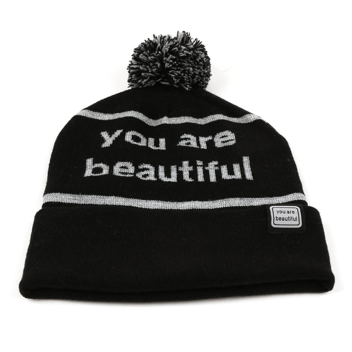 You Are Beautiful Embroidered Beanie