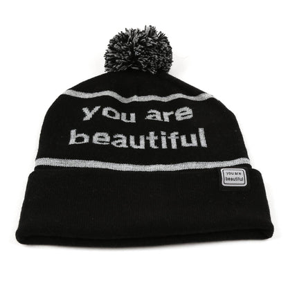 You Are Beautiful Embroidered Beanie