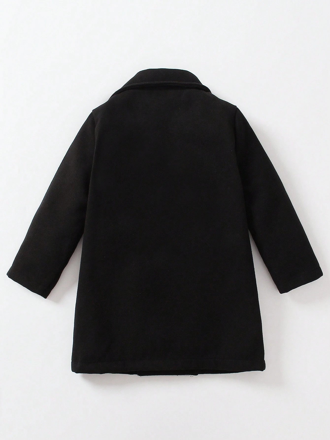 Young Boy Lapel Neck Double Breasted Overcoat