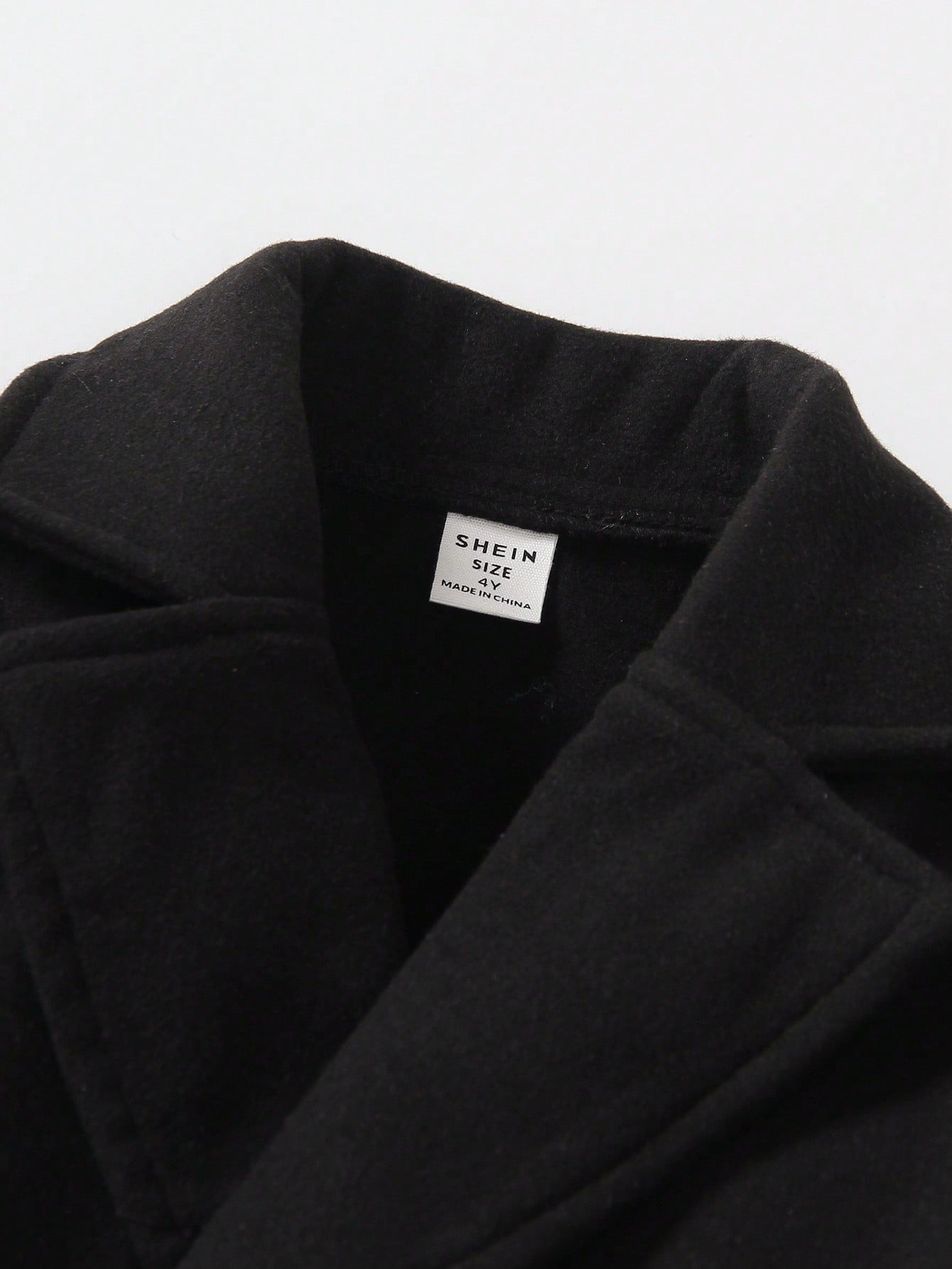 Young Boy Lapel Neck Double Breasted Overcoat