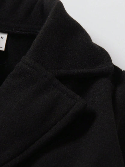 Young Boy Lapel Neck Double Breasted Overcoat