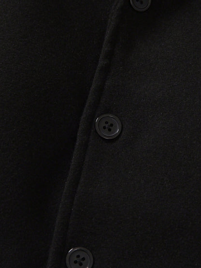 Young Boy Lapel Neck Double Breasted Overcoat