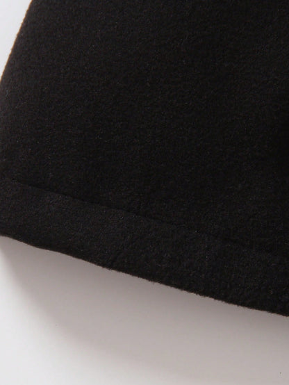 Young Boy Lapel Neck Double Breasted Overcoat