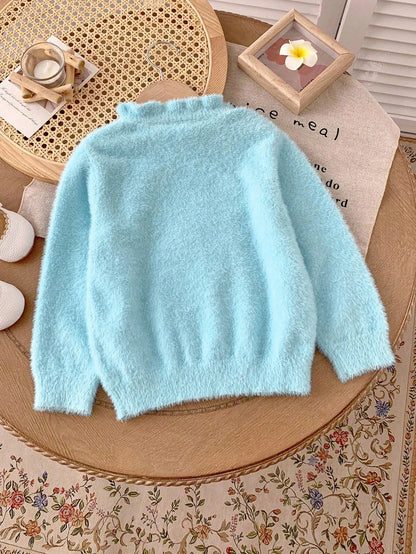 Young Girl Fashionable Versatile Cute Sequin Knit Sweater, Autumn/Winter