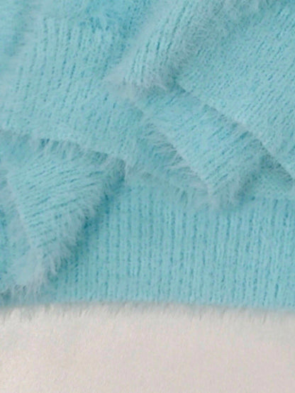 Young Girl Fashionable Versatile Cute Sequin Knit Sweater, Autumn/Winter