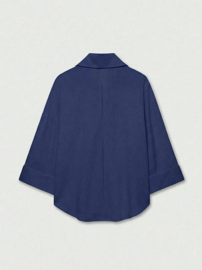 YROOE Women's Casual Versatile Blouse, Minimalist/Business Casual/Daily Commute/Simple Elegant, Fashion Casual Turndown Collar Wide Sleeve Shirt, Spring/Summer/Autumn/Winter
