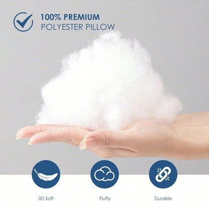 YUNDO Label 4-Piece White Pillow Core, Lightweight Down Instead Of Polyester Pillow, Sofa Cushion, Bed Pillow (4pc)