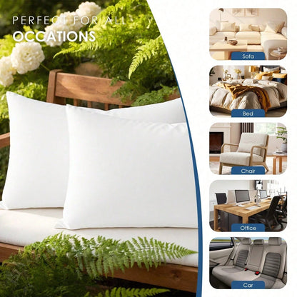 YUNDO Label 4-Piece White Pillow Core, Lightweight Down Instead Of Polyester Pillow, Sofa Cushion, Bed Pillow (4pc)
