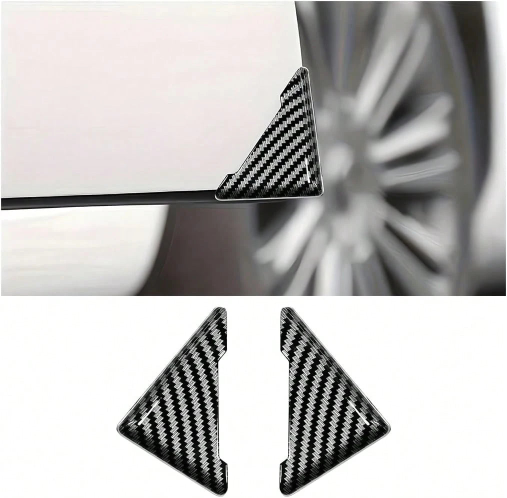 Ywdiml 2PCS Car Door Corner Protector Edge Guard, Carbon Fiber Anti-Collision Front Door Edge Scratch-Proof Sticker, Self-Adhesive Auto Corner Protector Cover Trim, Universal For Vehicles (No Sport)