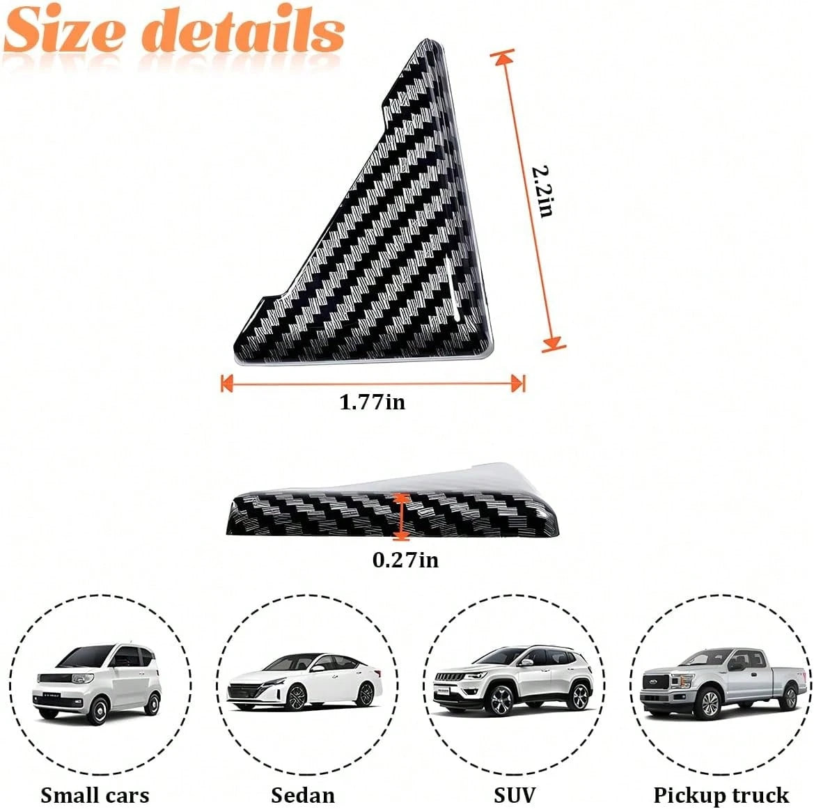 Ywdiml 2PCS Car Door Corner Protector Edge Guard, Carbon Fiber Anti-Collision Front Door Edge Scratch-Proof Sticker, Self-Adhesive Auto Corner Protector Cover Trim, Universal For Vehicles (No Sport)
