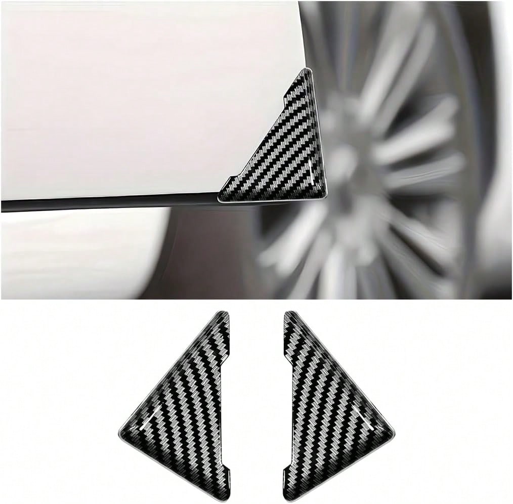 Ywdiml 2PCS Car Door Corner Protector Edge Guard, Carbon Fiber Anti-Collision Front Door Edge Scratch-Proof Sticker, Self-Adhesive Auto Corner Protector Cover Trim, Universal For Vehicles (No Sport)