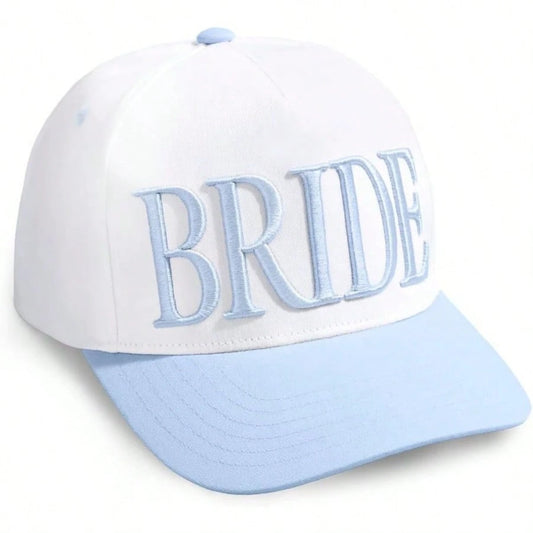 ZHUGLO Blue Bride Trucker Hat| Bachelorette Accessory, Bridal Headwear, Bach Party Decorations, Bridesmaid Gift, Wedding Cap
