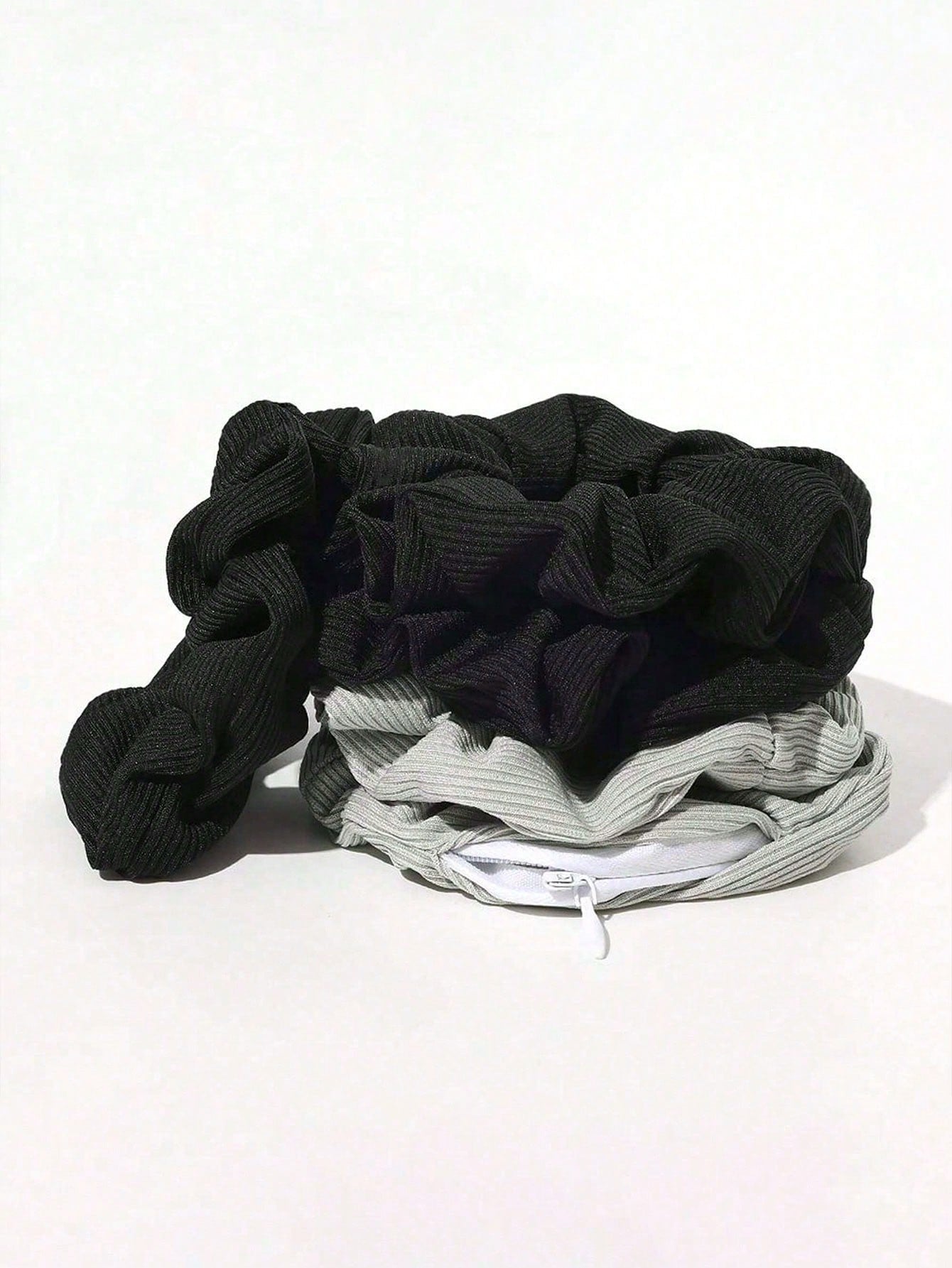 Zipper Hair Scrunchie, Multi-Functional Hair Band Storage Bag- Hidden Zipper Pocket Hair Scrunchie- Solid Color Minimalist Hair Scrunchie With Secret Storage