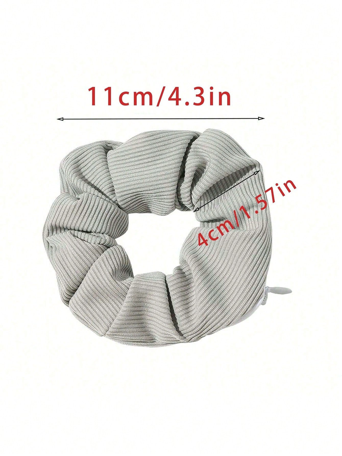 Zipper Hair Scrunchie, Multi-Functional Hair Band Storage Bag- Hidden Zipper Pocket Hair Scrunchie- Solid Color Minimalist Hair Scrunchie With Secret Storage