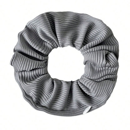 Zipper Hair Scrunchie, Multi-Functional Hair Band Storage Bag- Hidden Zipper Pocket Hair Scrunchie- Solid Color Minimalist Hair Scrunchie With Secret Storage