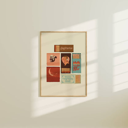 Zodiac Vintage Inspired Matchbook/Matchbox Prints