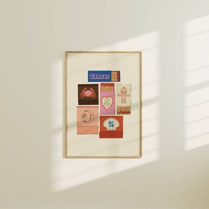 Zodiac Vintage Inspired Matchbook/Matchbox Prints